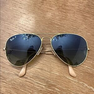 Ray-Ban Gold Frame Sunglasses with Dark Lenses